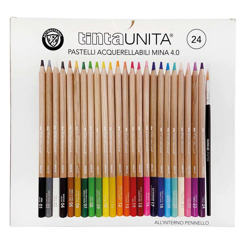 Pastelli - Tinta Unita - 24 matite acquarellabili - Cartolibreria Gianna